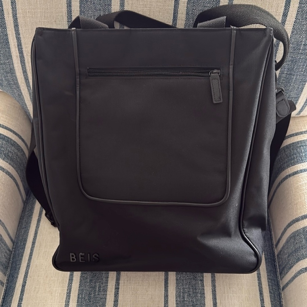 BEIS Charcoal Tote Bag with strap and luggage pocket